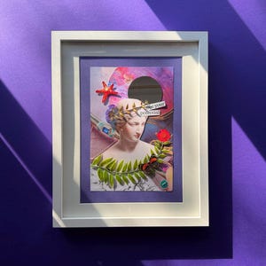 &quot;Gerahmte Mixed Media Collage Kunst: Spiegel, gepresste Blumen - &quot;See Your Potential&quot;