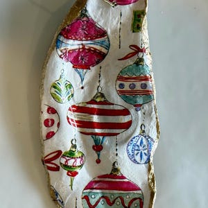 Holiday ornaments oyster shell ornament