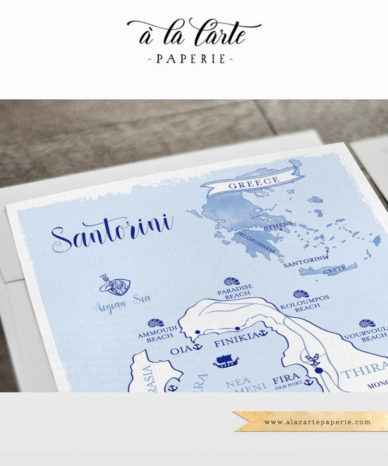 European wedding Deposit Payment Greek Island Invitation Suite Destination wedding invitation Santorini Greece