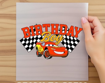 Disney Cars Birthday Dtf, McQueen Birthday Boy Dtf, Pixar Pit Crew Dtf, Lightning Birthday Family Gift, Racing Car, Dtf Transfer, Disney Dtf
