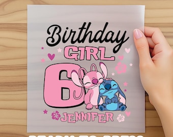 Stitch Angel Birthday Family Dtf, Disney Birthday Girl Dtf, Custom Stitch Party Dtf, Stitch Toddler Gift, WDW Birthday Gifts, Dtf Transfers