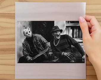 Freddy Krueger Jason Voorhees Dtf, Vintage Horror Movie Dtf, Funny Horror Fan Gift Graphic Dtf, Retro Halloween Dtf, Dtf Transfer Gifts