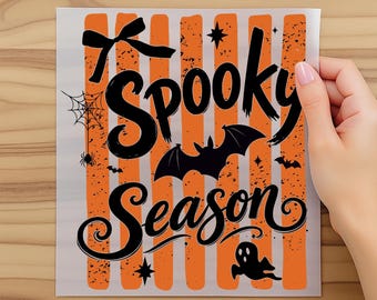 Stripes Halloween Bats DTF Transfer, Distressed Fall Iron-On, Spooky Season Ready to Press, Trendy Spooky Vibes, Funny Halloween Dtf Gifts