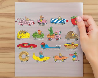 Richard Scarry Busytown Dtf, Retro Cars and Trucks Dtf, Cute Nostalgic Cartoon Dtf, Vintage Kid Lit Dtf, Teacher Gifts, Dtf Transfers Gifts