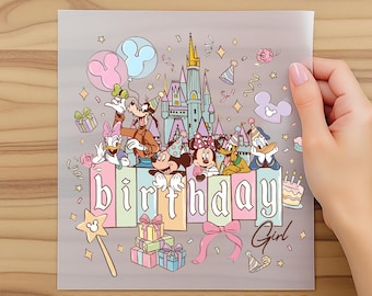 Disney Birthday Girl Castle DTF Transfer, Disney Coquette Bow Dtf, Mickey and Friends DTF, Disney Trip DTF, Heat Press, Magical Castle Shirt