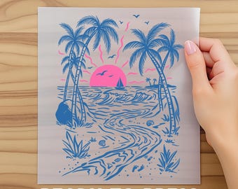 Sunset Beach Dtf, Tropical Palm Tree Dtf, Ocean Sunset Dtf, Summer Vacation Dtf, Dtf Transfers, Summer Dtf, Costal Ocean Dtf, Ready to Press