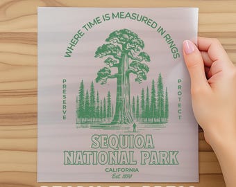 Vintage Sequoia National Park Dtf, Nature Lover Gift, Outdoor Adventure Apparel Hiking Dtf, Soft Cotton, Dtf Transfer Gift, Ready to Press