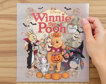 Halloween Winnie The Pooh DTF Transfer, Spooky Pooh Bear And Friends Transfer, Disneyland Birthday Family Trip DTF, Hunny Heat Transfer Gift