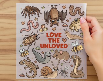 Love The Unloved Dtf, Cute Weird Animal Dtf, Creepy Critter Dtf, Science Nerd, Animal Lover Graphic Dtf, Dtf Transfer Gifts, Ready to Press