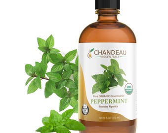 16 oz USDA Organic Peppermint Essential Oil: Cold-Pressed, Aromatherapy Grade