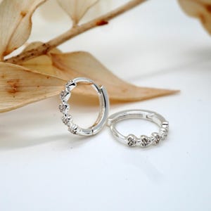 925 Sterling Silver Heart Hoop Earrings – Dainty Sparkling Huggie Hoops | Minimalist Love Gift for Her