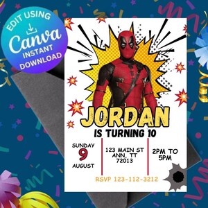 Deadpool Editable Invitation
