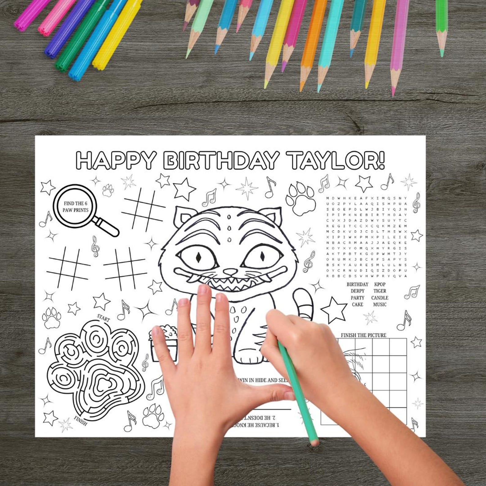 Derpy K-pop Birthday Activity Sheet Printable Coloring Page Digital ...