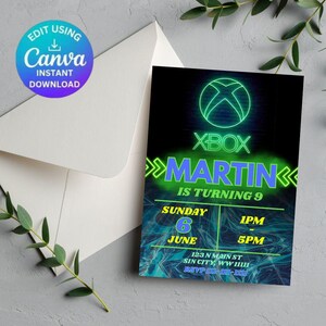 Video Gaming Editable Invitation