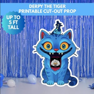 Derpy the Tiger Standee K-pop Party Photo Booth Prop (Digital Download)