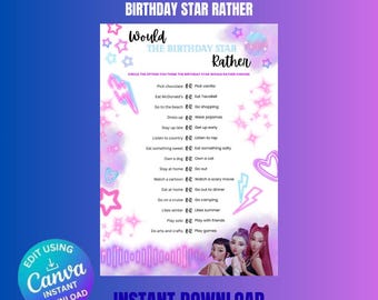 K-pop Would The Birthday Star He/She Rather Game Party Activities Huntrix Activity