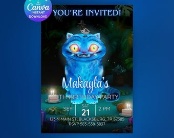K-pop Invite Birthday Party Cute Girly Derpy Tiger Huntrix Popular Teen Kids Editable Invitations E-invite Digital Download