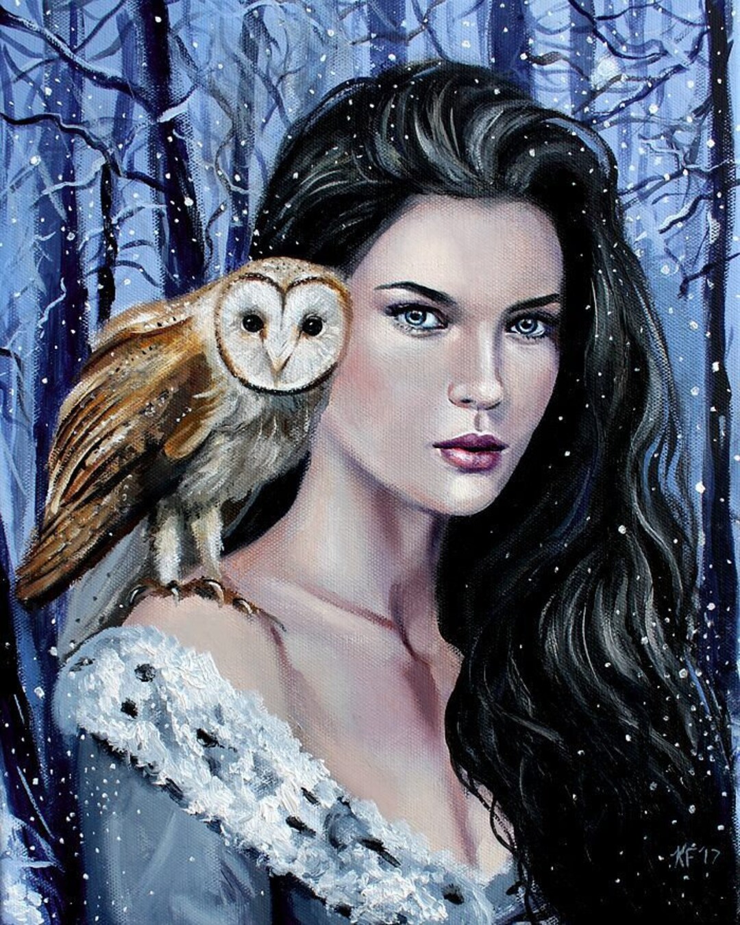 Fantasy Art Print the Messengers Barn Owl Art Etsy