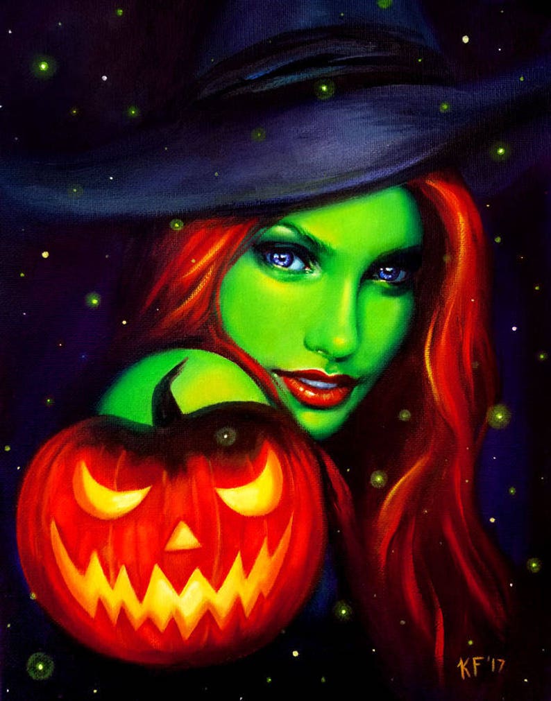 Wicked Witch print 8x10 print Halloween artwork witchcraft Etsy
