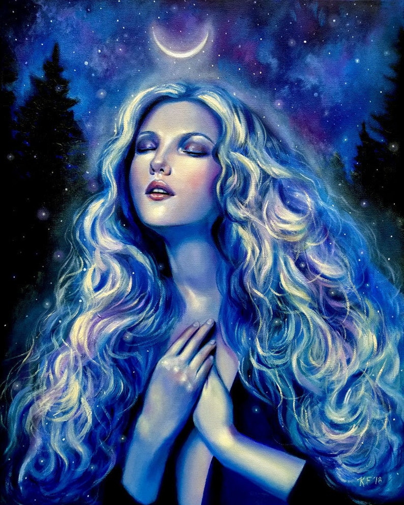 Pagan Art Print Wiccan Art Pagan Art Fantasy Art Celestial Etsy
