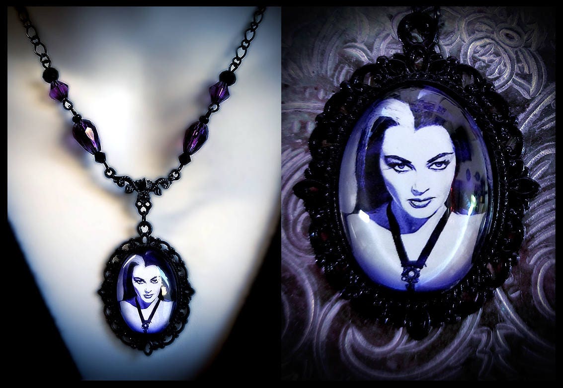 Lily Munster necklace Yvonne de Carlo gothic necklace Etsy