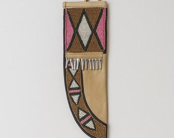 Fourreau De Couteau Indien En Perles Style Sioux - Fait Main - Neuf Avec étiquettes
