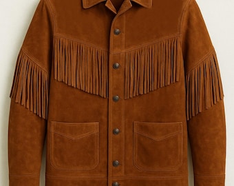 ジャケット・アウター 70s PIONEER WEAR western fringe jacket Vintage 70s Suede Leather Pioneer Wear Fringe Jacket Size 40