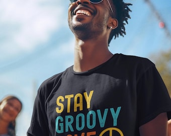 Stay Groovy Love Deep Shirt, Retro 70s Graphic Tee, Hippie Festival Shirt, Peace Sign Shirt, Unisex Streetwear