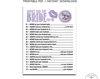 bridal shower advice game