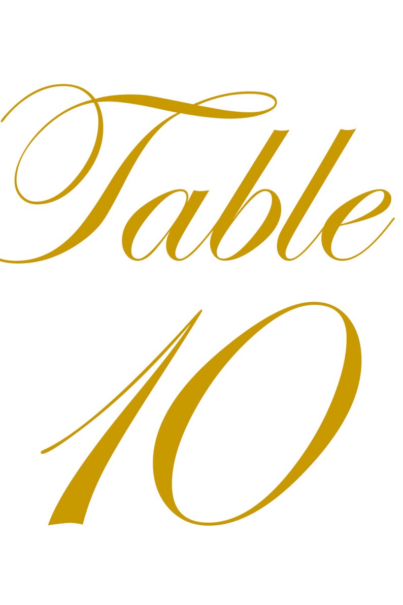 4x6 printable gold color table numbers for wedding or etsy