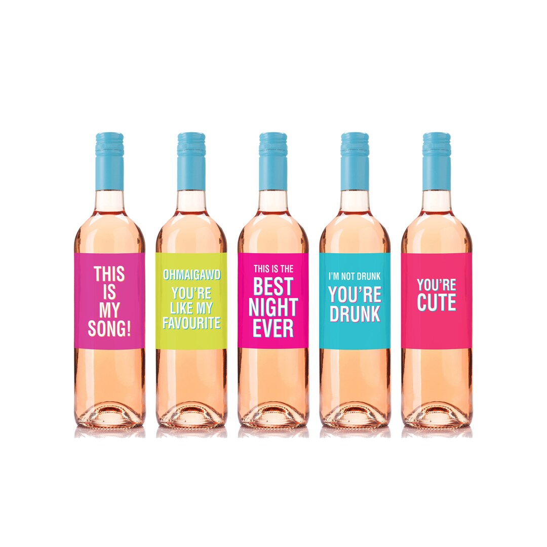 Funny Wine Labels Five per Pack What Drunk People Say Wine Etsy