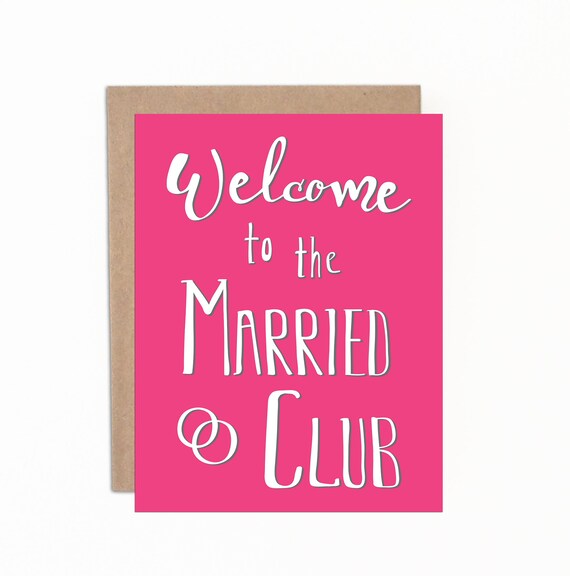 Carte De Mariage Carte De Felicitations Bienvenue Au Club Etsy France