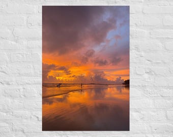 Levendige poster oceaanzonsondergang Costa Rica