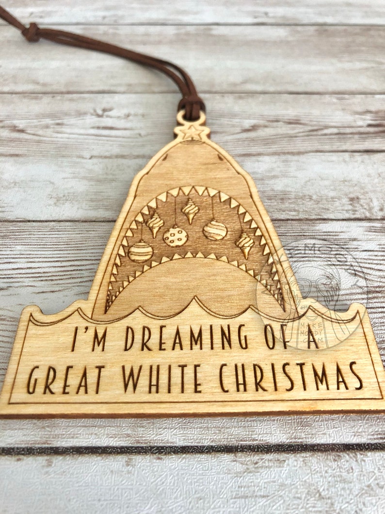 Great White Shark ORNAMENT Christmas Ornament White Christmas Ornament, Shark Ornament, Great White Christmas Ornament, Shark Week image 2