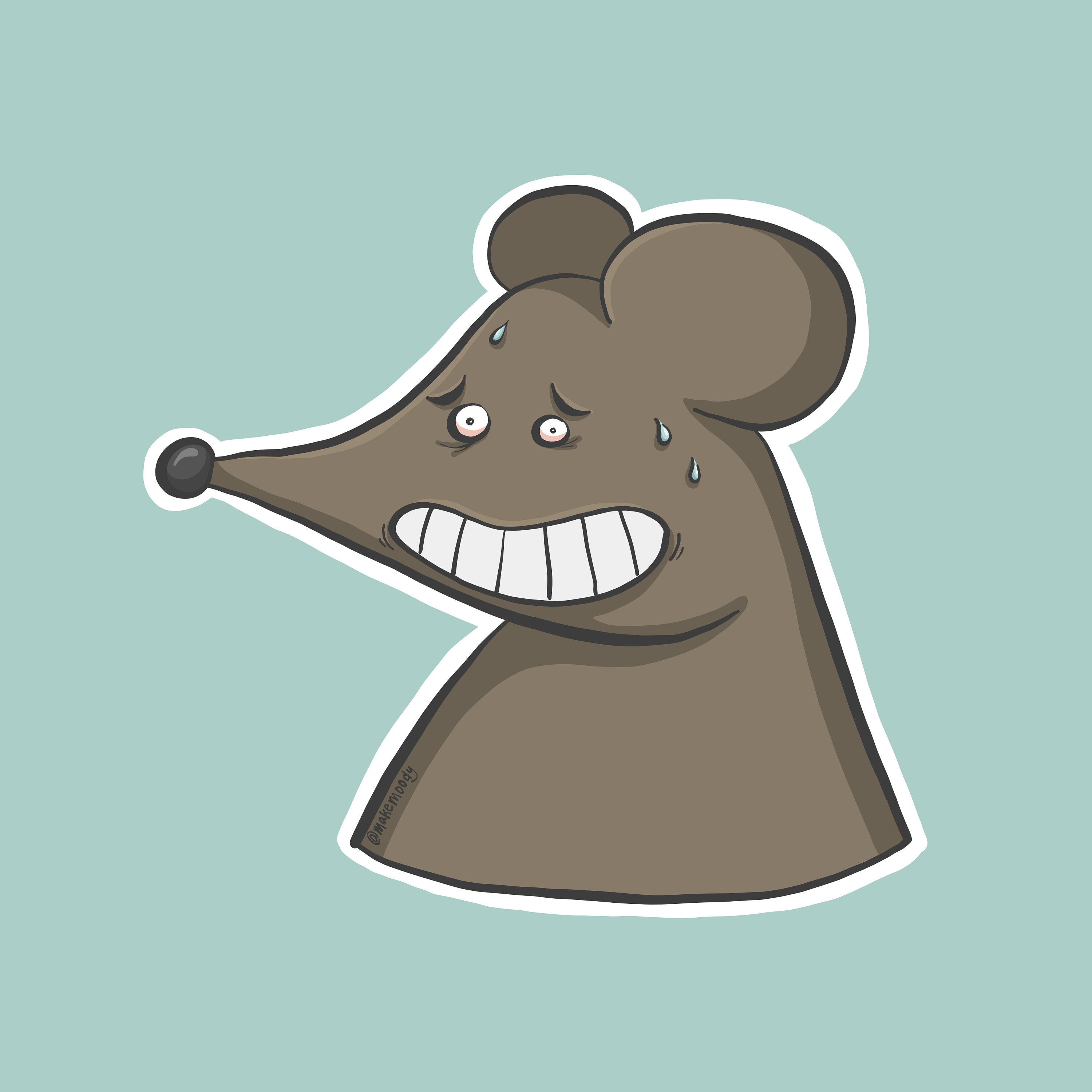 Anxiety Rat Diecut Vinyl Decal Sticker Mental Health Etsy