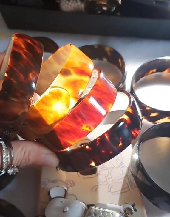 Antique tortoise shell, natural tortoise shell, M… - image 1