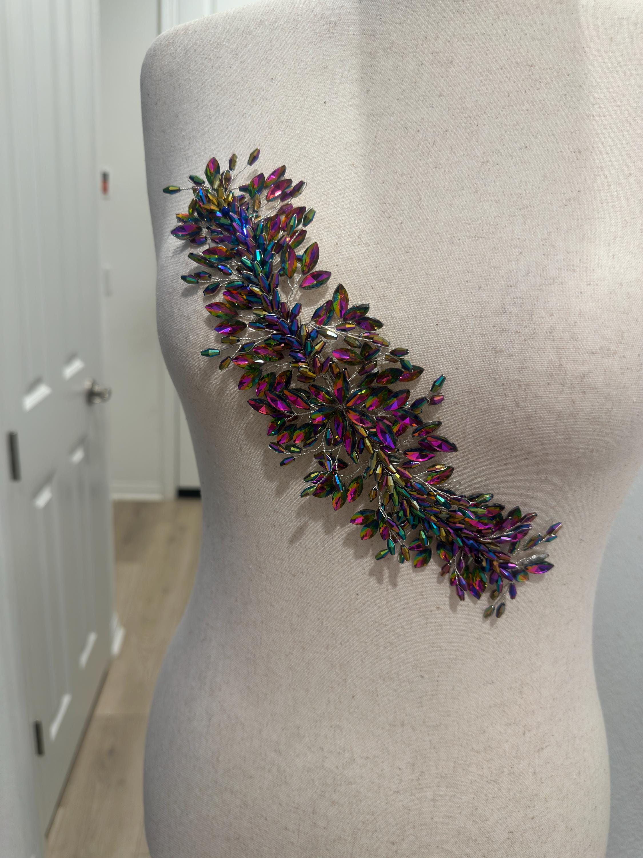Iridescent Rhinestone 3d Purple Iridescent Rhinestones Appliqués / Rhinestone Hair ...