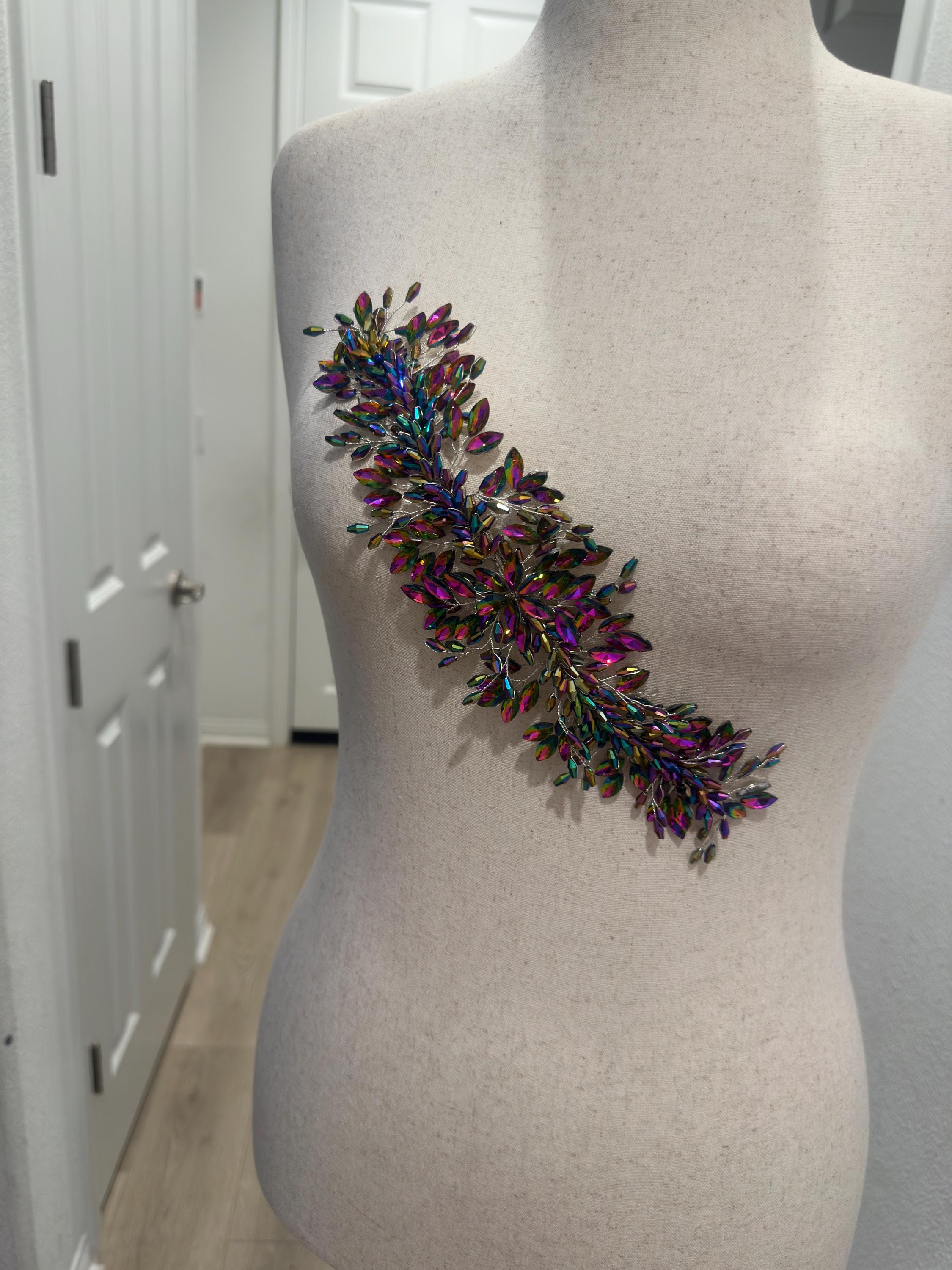 Iridescent Rhinestone 3d Purple Iridescent Rhinestones Appliqués / Rhinestone Hair ...