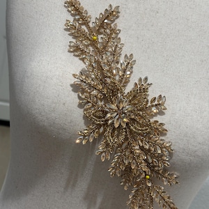3d Rhinestone Applique/ Champagne Hair embellishment/Accesories