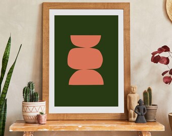Abstract Aura Art Print: Orange, Green, Positive Vibes (Digital Download)