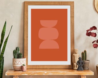 Abstract Aura Art Print: Orange, Rose, Pink (Digital Download)