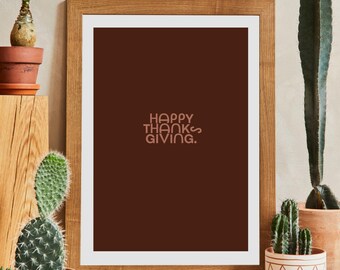 Thanksgiving Printable Wall Art: Minimalist Autumn Decor (Digital Download)