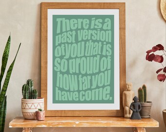 Inspirational Quote Art Print: Pride Growth, Green Minimalist (Digital Download)