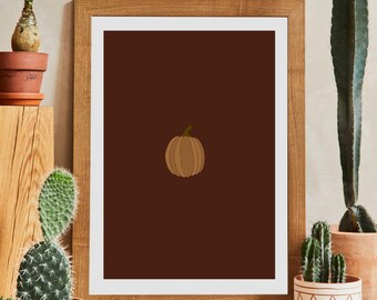 Autumn Pumpkin Printable Art: Minimalist Cozy Season Design (Digital Download)