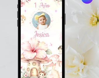 Invitación de cumpleaños niña, video animado para cumpleaños numero 1, temática de hadas.