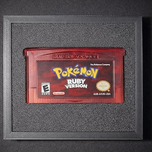 Pokemon Ruby Cartridge + Frame Display, Game Boy Advance Framed Game, Pokemon Ruby Collector Display