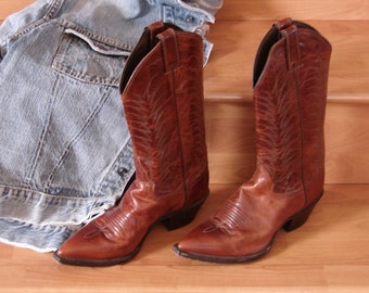 Vintage Cowboy Boots Go West French Leather Women s Size 9