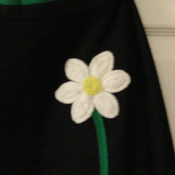 Daisy Dream - Vintage 60s BOHO Black Long Floral … - image 10