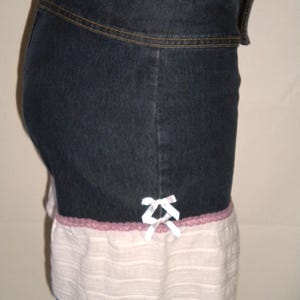 OOAK Daisy Duke shorts Upcycled Ruffled Lace Trimmed Denim Jean Bisou Bisou Sz 6 Cottagecore Western Booty Festival bottoms summer Y2K girly