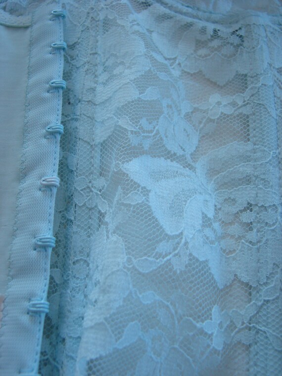 Ice Ice Baby  Ice Blue Pale Floral Lace Vintage J… - image 6